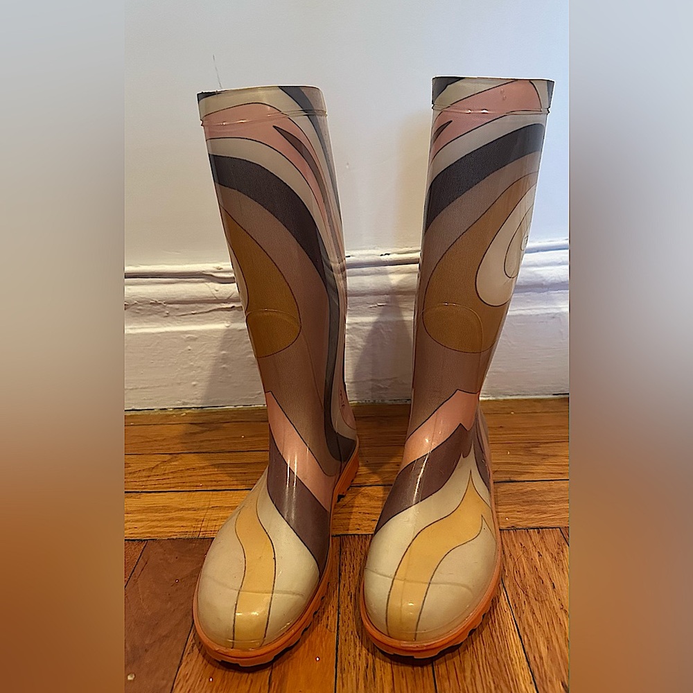 Emilio Pucci Women's Multicolor 60’s printed Rain Boots